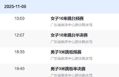 海外華人必看!2025全運會女子10米跳台賽事直播攻略與地區限制破解指南